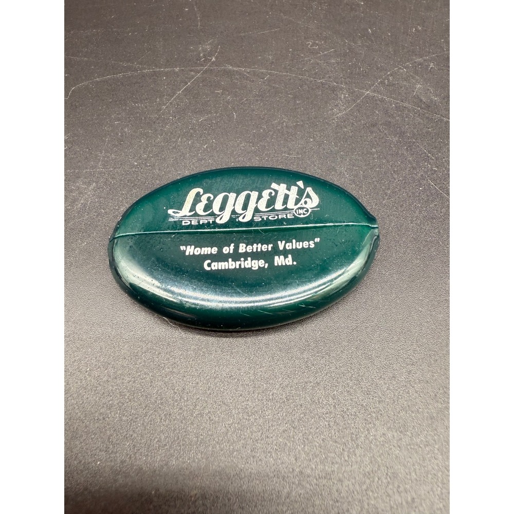 Vintage Leggett's Dept Store Coin Purse Cambridge MD Vinyl‎ Advertising Promo